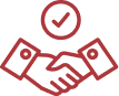Shaking hands check icon